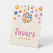 Retro Disco Groovy Gastgeschenke Party Sockelschild (Vorderseite)