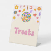 Retro Disco Groovy Leckereien Party signieren Sockelschild (Vorderseite)