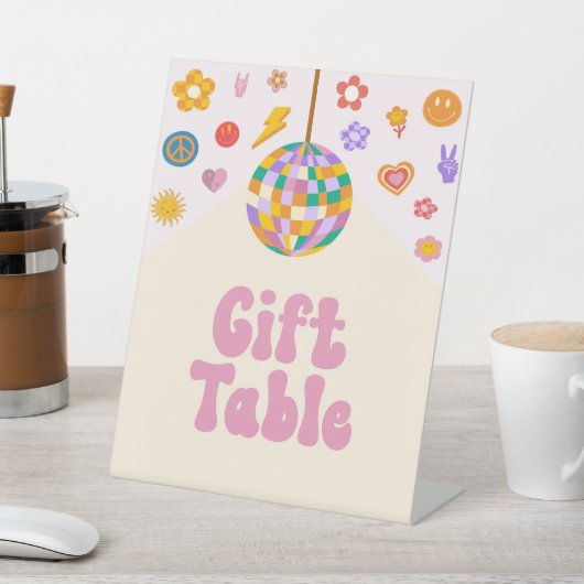 Retro Disco Groovy Tafelschild Party Sockelschild (In SItu)