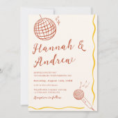 Retro-Disco-Hochzeit Einladung (Vorderseite)