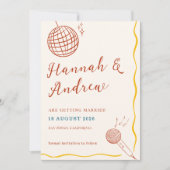 Retro-Disco-Hochzeit Save The Date (Vorderseite)