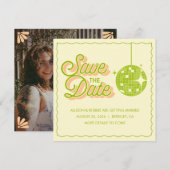 Retro-Disco-Hochzeit Save The Date Karte (Vorne/Hinten)