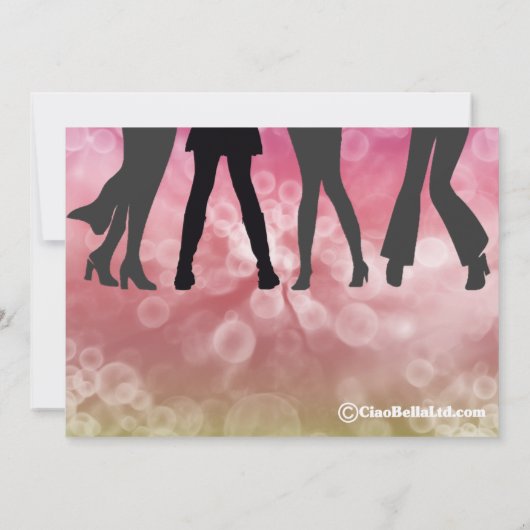 Retro Disco Junggeselinnen-Abschied Einladung (Rückseite)