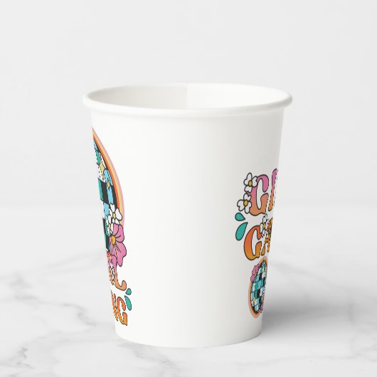 Retro Disco Junggeselinnen-Abschied Thema Pappbecher (Links)