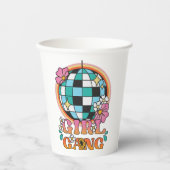 Retro Disco Junggeselinnen-Abschied Thema Pappbecher (Vorderseite)