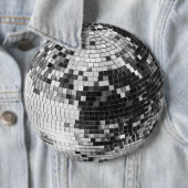 Retro Disco-Kugel Glanz Glitter Silber Geburtstag Button (Beispiel)