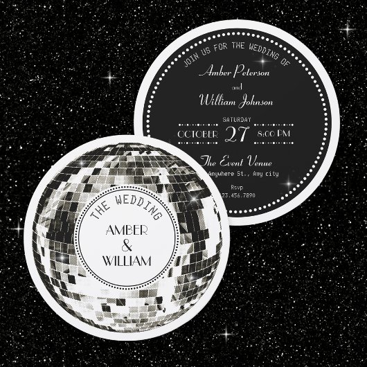 Retro-Disco-Kugel Hochzeit Einladung