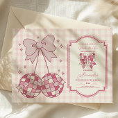 Retro Disco Niedlich rosa Bow Brautparty Einladung