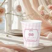 Retro Disco Niedlich rosa Bow Brautparty Pappbecher