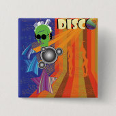 Retro Disco Party 70er Funk Art Button (Vorderseite)