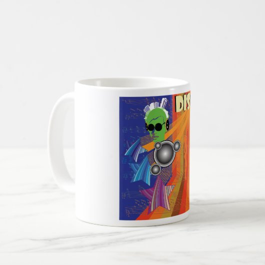 Retro Disco Party 70er Funk Art Kaffeetasse (Vorderseite Links)