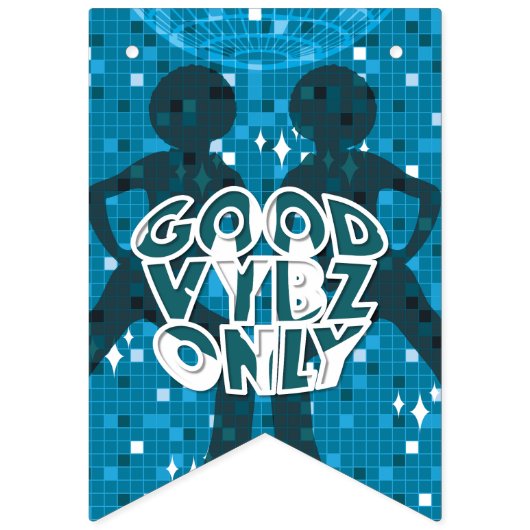 RETRO DISCO PARTY BUNTING 2 FLAGS WIMPELKETTE (Erste Fahne)