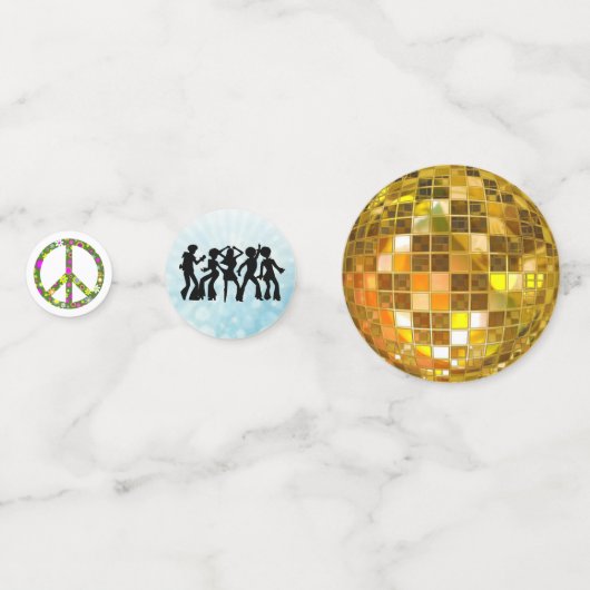 Retro Disco Party Confetti Konfetti (Rückseiten)