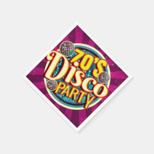 Retro Disco Party der 70er Jahre  kühl und farbenf Serviette