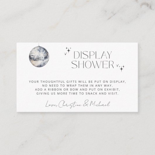 Retro Disco Party Display Dusche Begleitkarte (Vorderseite)