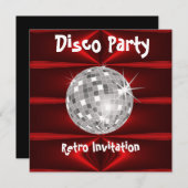 Retro Disco-Party Einladung (Vorne/Hinten)