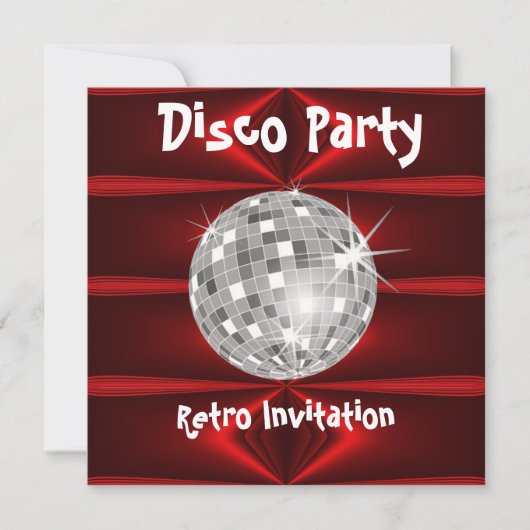 Retro Disco-Party Einladung (Vorderseite)