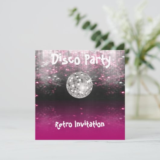 Retro Disco-Party Einladung (Stehend Vorderseite)