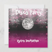Retro Disco-Party Einladung (Vorderseite)