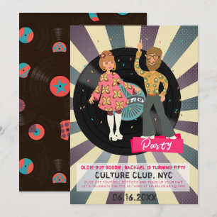 Retro Disco-Party Einladung