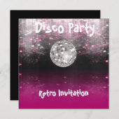 Retro Disco-Party Einladung (Vorne/Hinten)