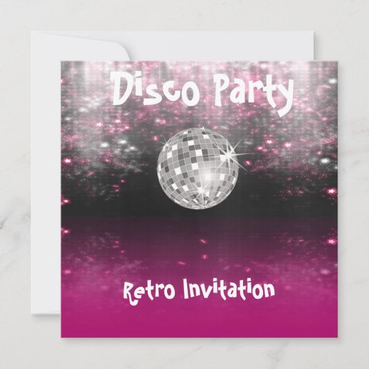 Retro Disco-Party Einladung (Vorderseite)