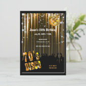 Retro Disco-Party Einladung der 70er Jahre (Stehend Vorderseite)