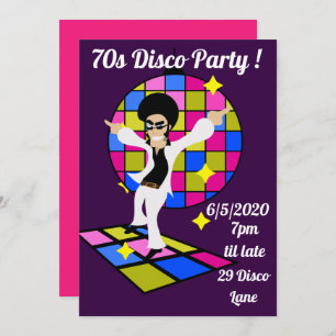 Retro-Disco-Party zum Thema Tanz Einladung