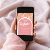 Retro Disco Pink und Orange Groovy Babydusche Einladung