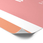 Retro Disco Pink und Orange Groovy Babydusche Poster (Ecke)