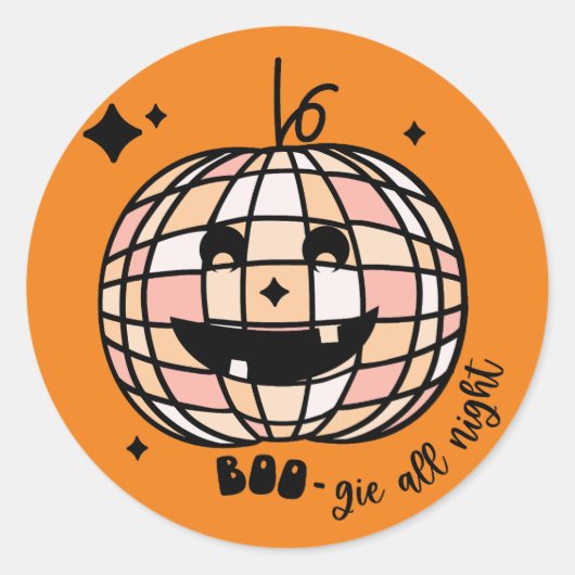 Retro Disco Pumpkin Halloween Sticker (Vorderseite)
