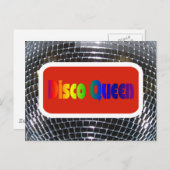 Retro Disco Queen Shiny Mirror Diskothek Ball Postkarte (Vorne/Hinten)