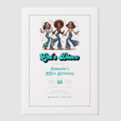 Retro Disco Queens Birthday Party Foto Pergament Einladungen (Vorderseite)