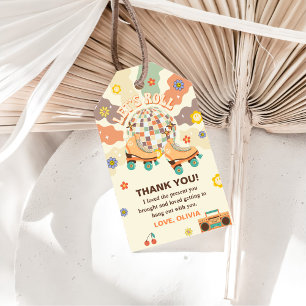 Retro Disco Roller Skate 1. Geburtstag Geschenkanhänger