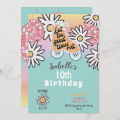 Retro Disco Roller Skaten-Party Einladung (Vorne/Hinten)