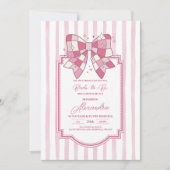 Retro Disco Rosa Brautdusche Einladung (Vorderseite)