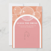 Retro Disco Rosa Orange Guess the Dress Spielkarte Einladung (Vorderseite)