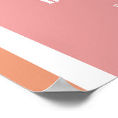 Retro Disco Rosa und Orange Groovy Brautparty Poster (Ecke)