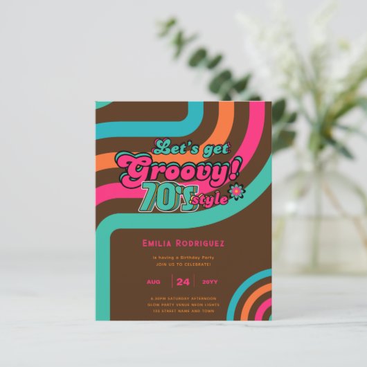 Retro Disco Tanz Geburtstag Boogie Groovy (Stehend Vorderseite)