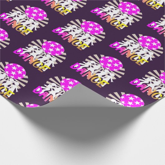 Retro Disco Tanz Grafik Geschenkpapier (Ecke)