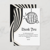 Retro Disco Thema Brautparty Danke Karte (Vorne/Hinten)