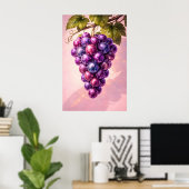 Retro-Disco-Traubenposter, maximalistische Pop-Wan Poster (Heimbüro)