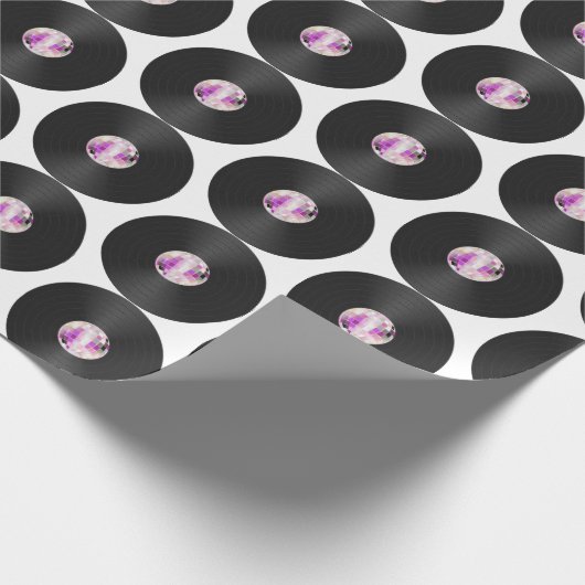 Retro Disco Vinyl Record Umpackpapier Geschenkpapier (Ecke)