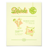 Retro Disco Wedding Bar Menu Fotodruck (Vorne)