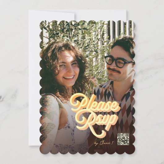 Retro Disco Wedding Invitation Einladung (Rückseite)