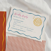 Retro Disco Wedding RSVP Karte