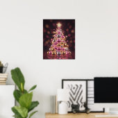 Retro-Disco-Weihnachtsbaum-Wandkunst Poster (Heimbüro)
