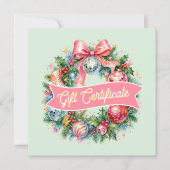 Retro-Disco-Weihnachtskranz-Geschenkgutschein (Vorderseite)