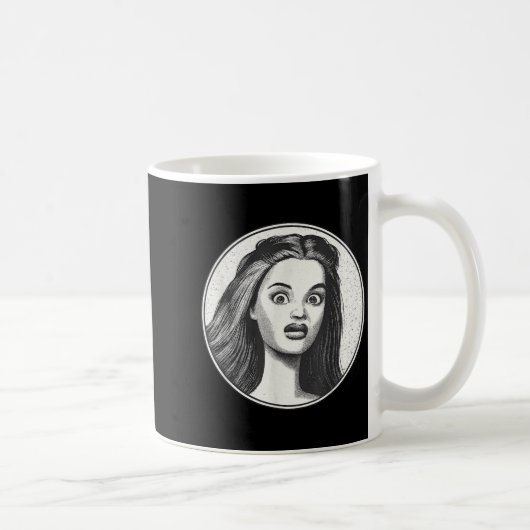 Retro Disgusted Doll Face Kaffeetasse (Rechts)