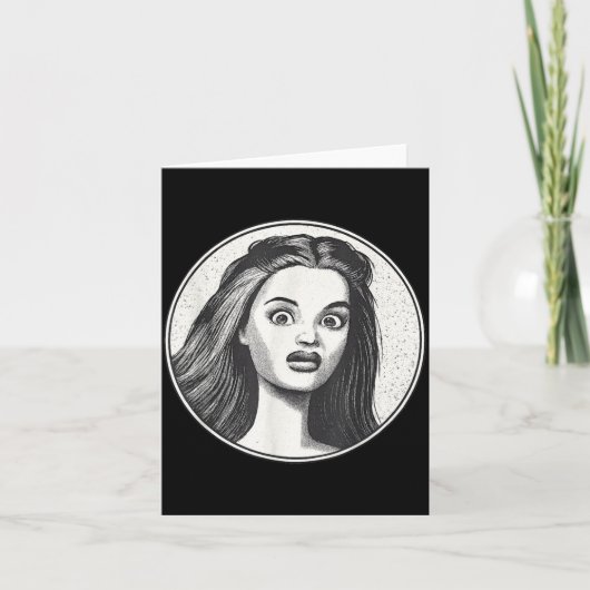 Retro Disgusted Doll Face  Karte (Vorderseite)